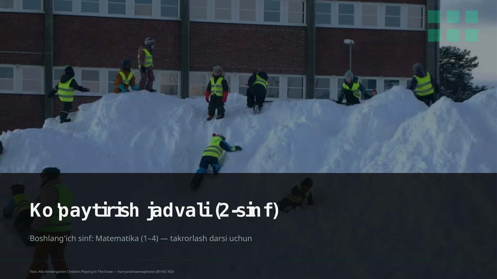 Ko'paytirish jadvali (2-sinf)
