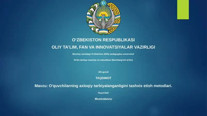 O'quvchilarning axloqiy tarbiyalanganligini tashxis etish metodlari