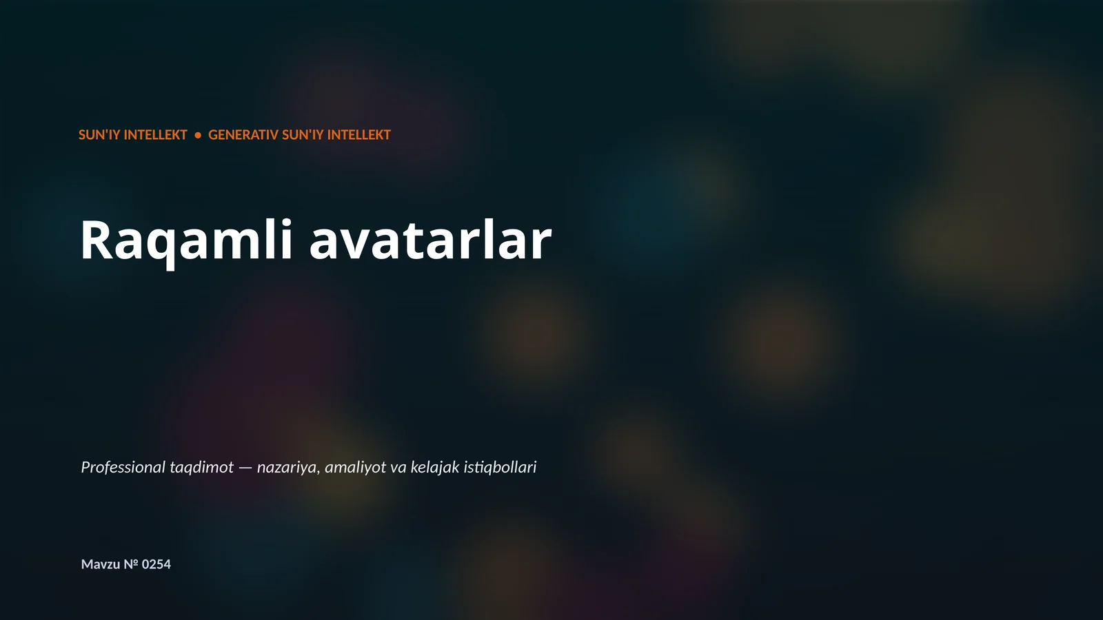 SUN'IY INTELLEKT - GENERATIV SUN'IY INTELLEKT