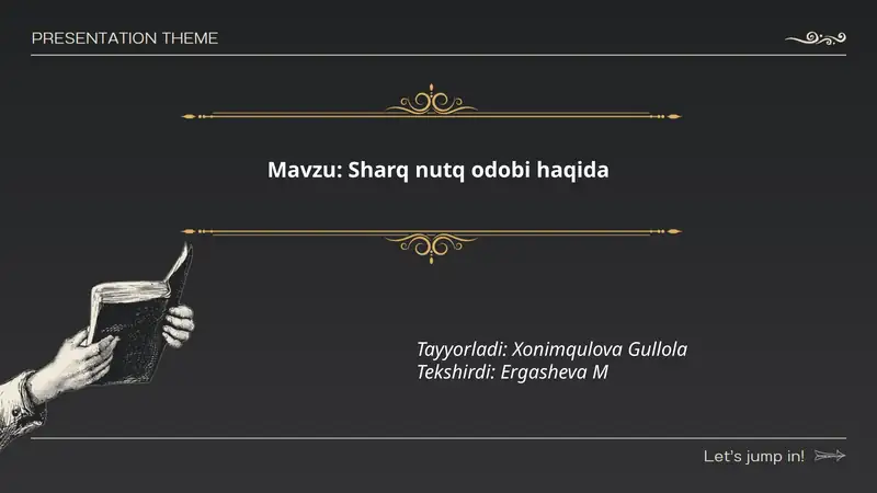 Sharq nutq odobi haqida