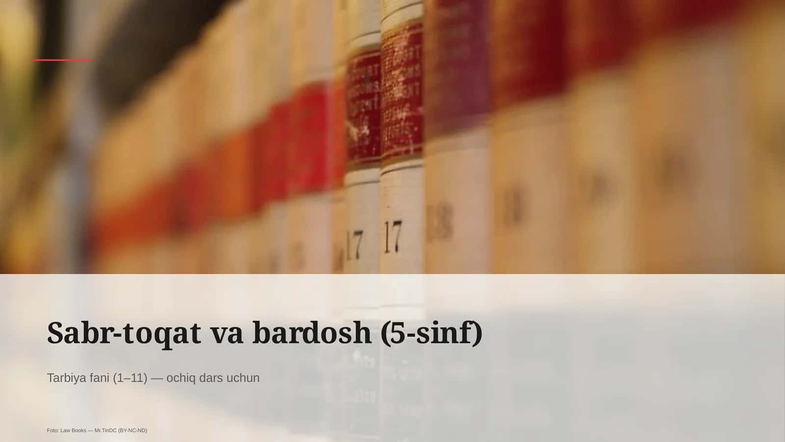 Sabr-toqat va bardosh (5-sinf)