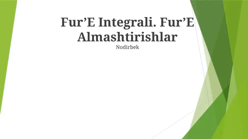 Fur’E Integrali