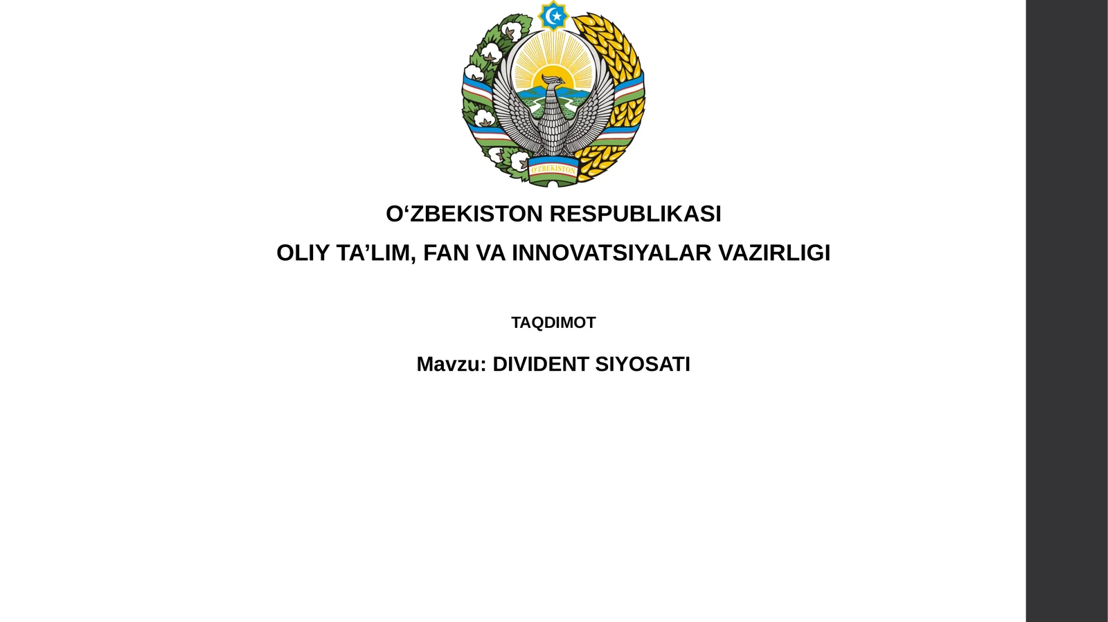 DIVIDENTSIYOSATI
