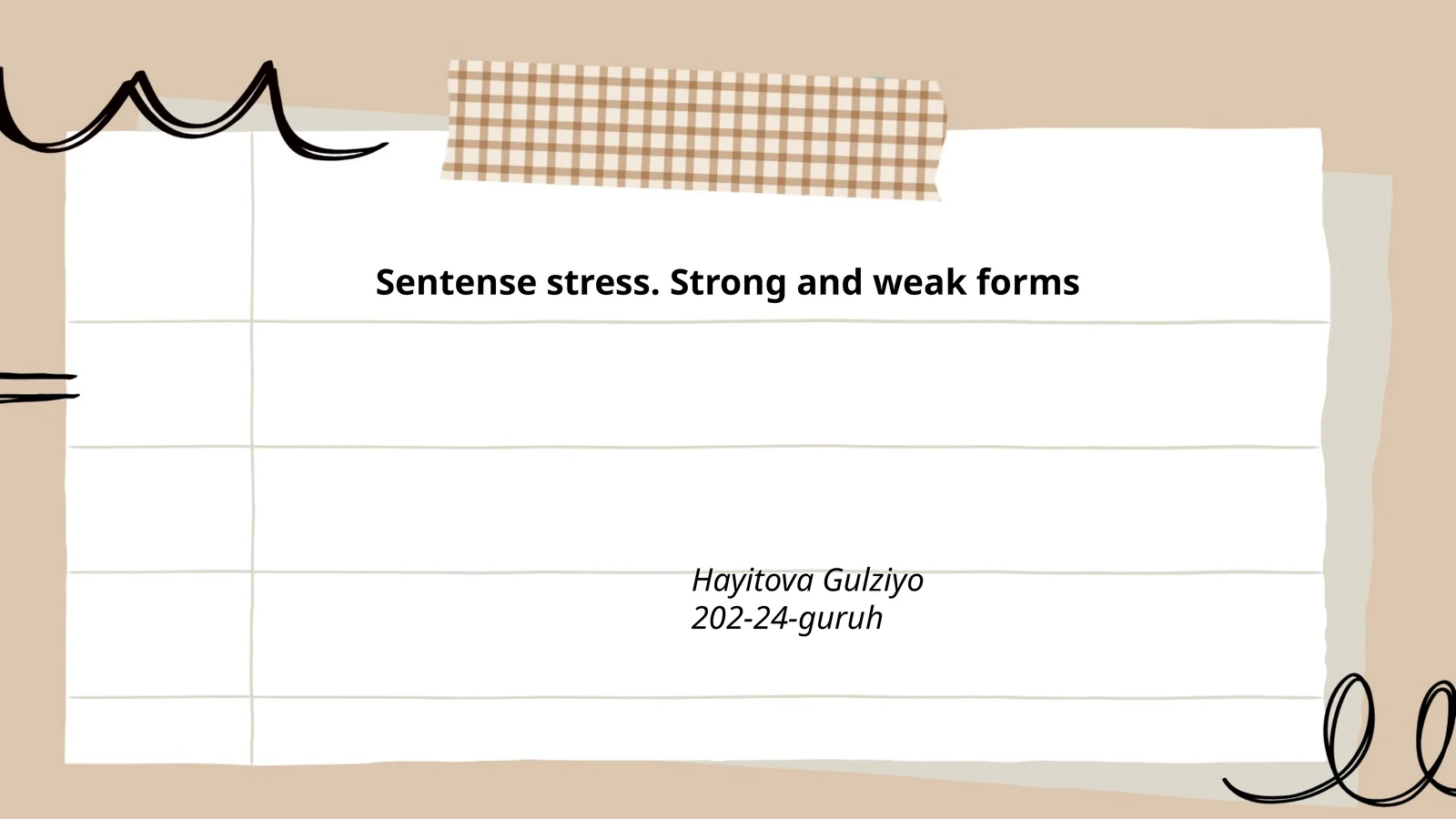 Sentence stress. Strong and weak forms