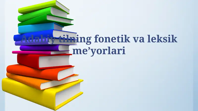 Adabiy tilning fonetik valeksikmeʼyorlari