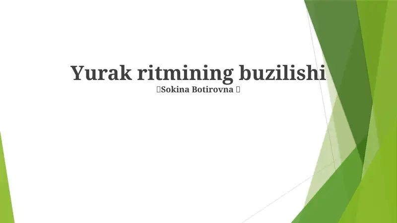 Yurak ritmining buzilishi
