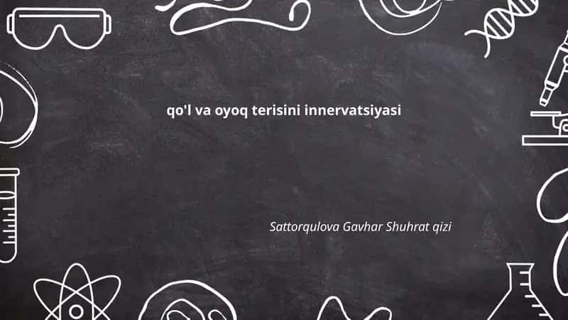 Qo‘l va oyoq terisini innervatsiyasi
