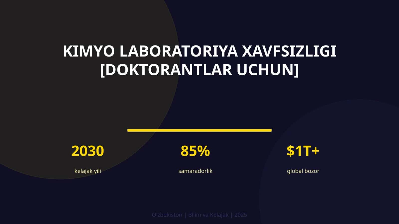 Kimyo laboratoriya xavfsizligi [doktorantlar uchun]