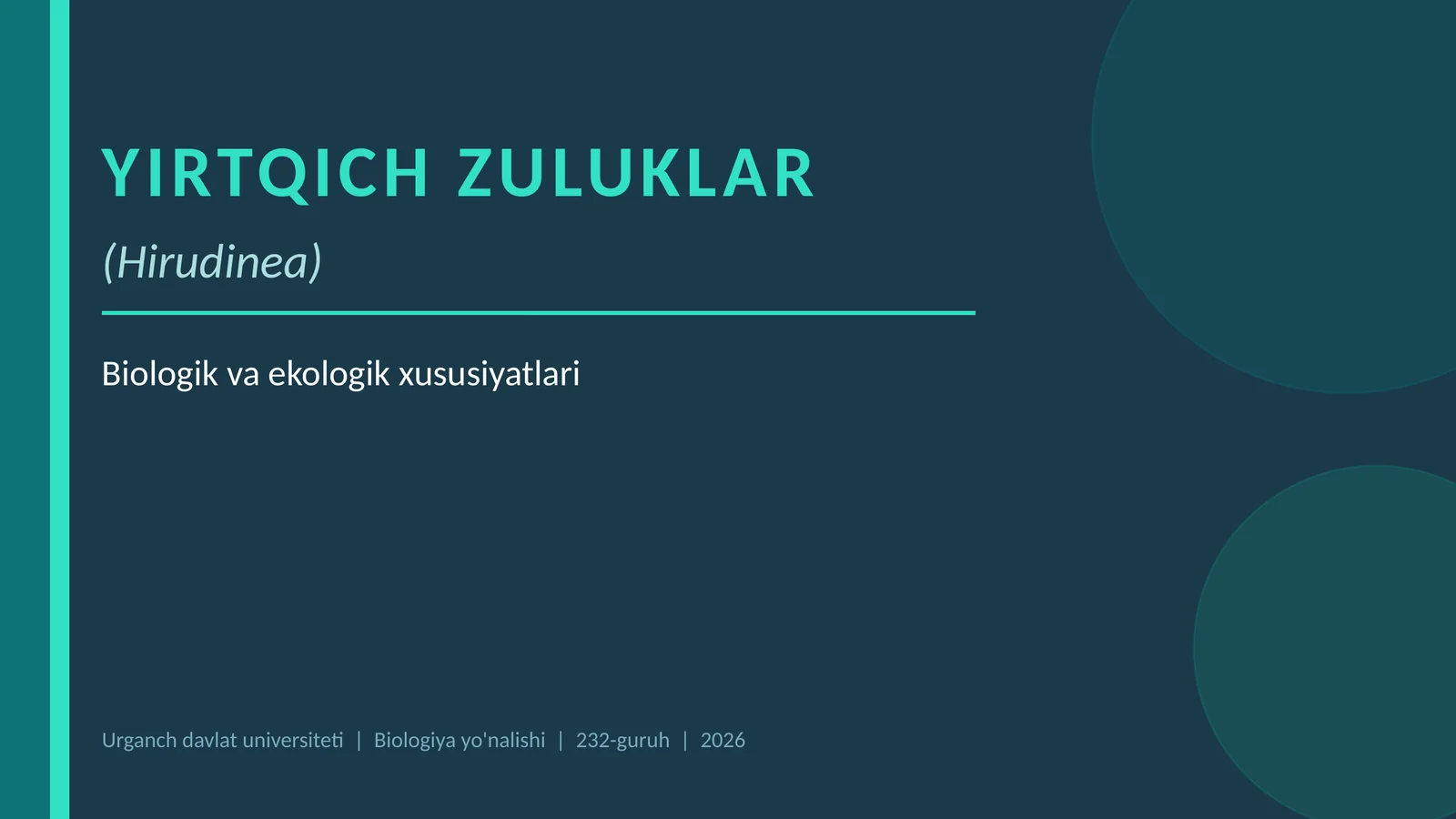 Yirtqich zuluklar (Hirudinea)