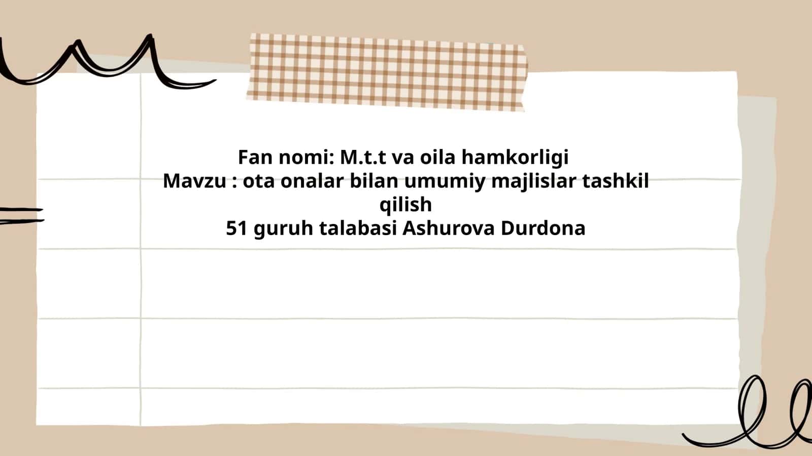 M.t.t va oila hamkorligi