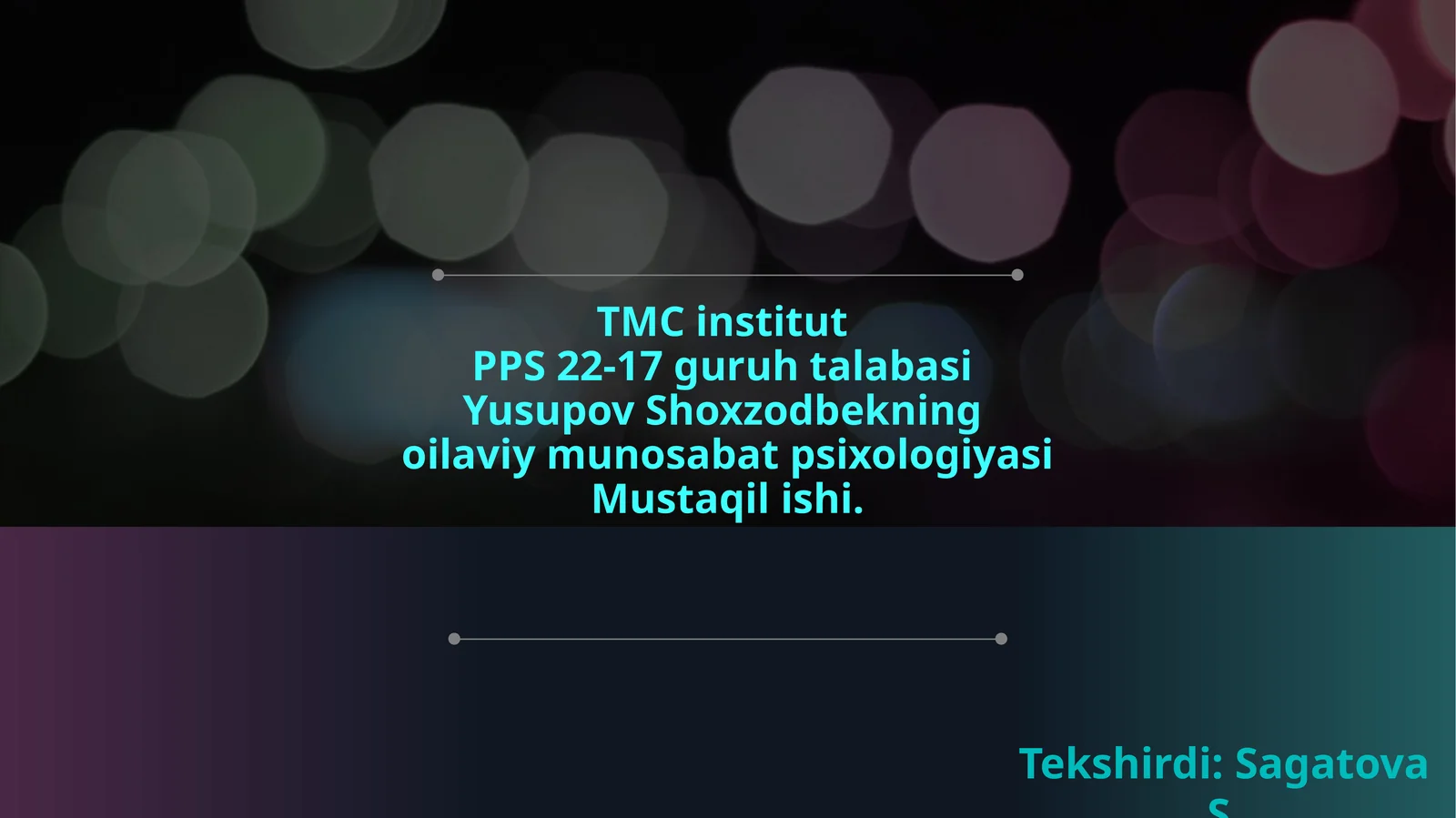Oilada bola tarbiyasi!