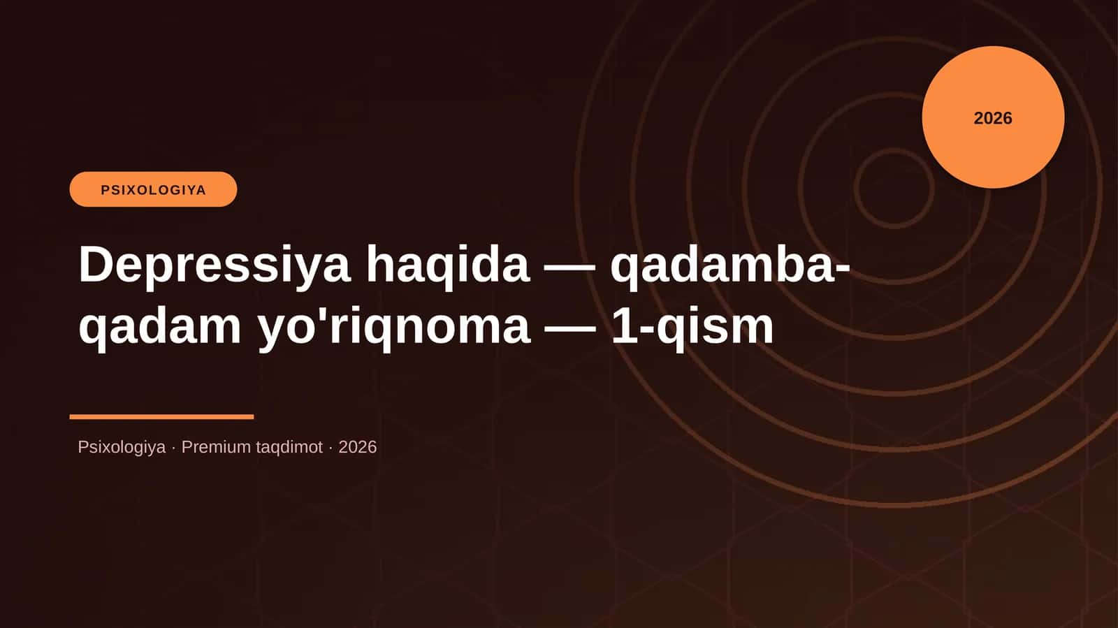 Depressiya haqida — qadamba-qadam yo'riqnoma — 1-qis
