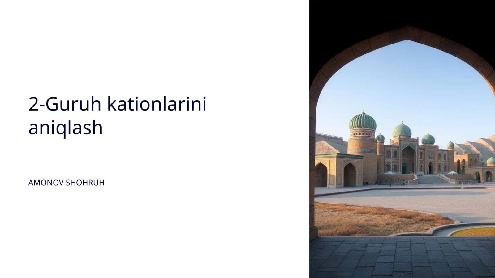 2-Guruh kationlarini aniqlash