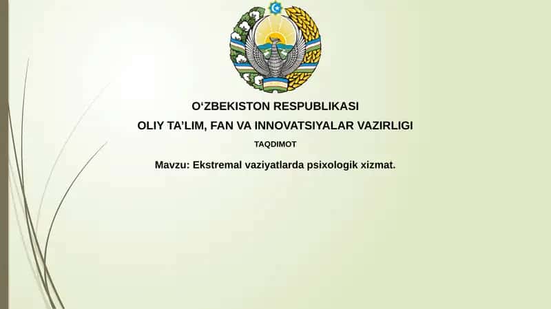 Favqulodda vaziyatlarda psixologik xizmat