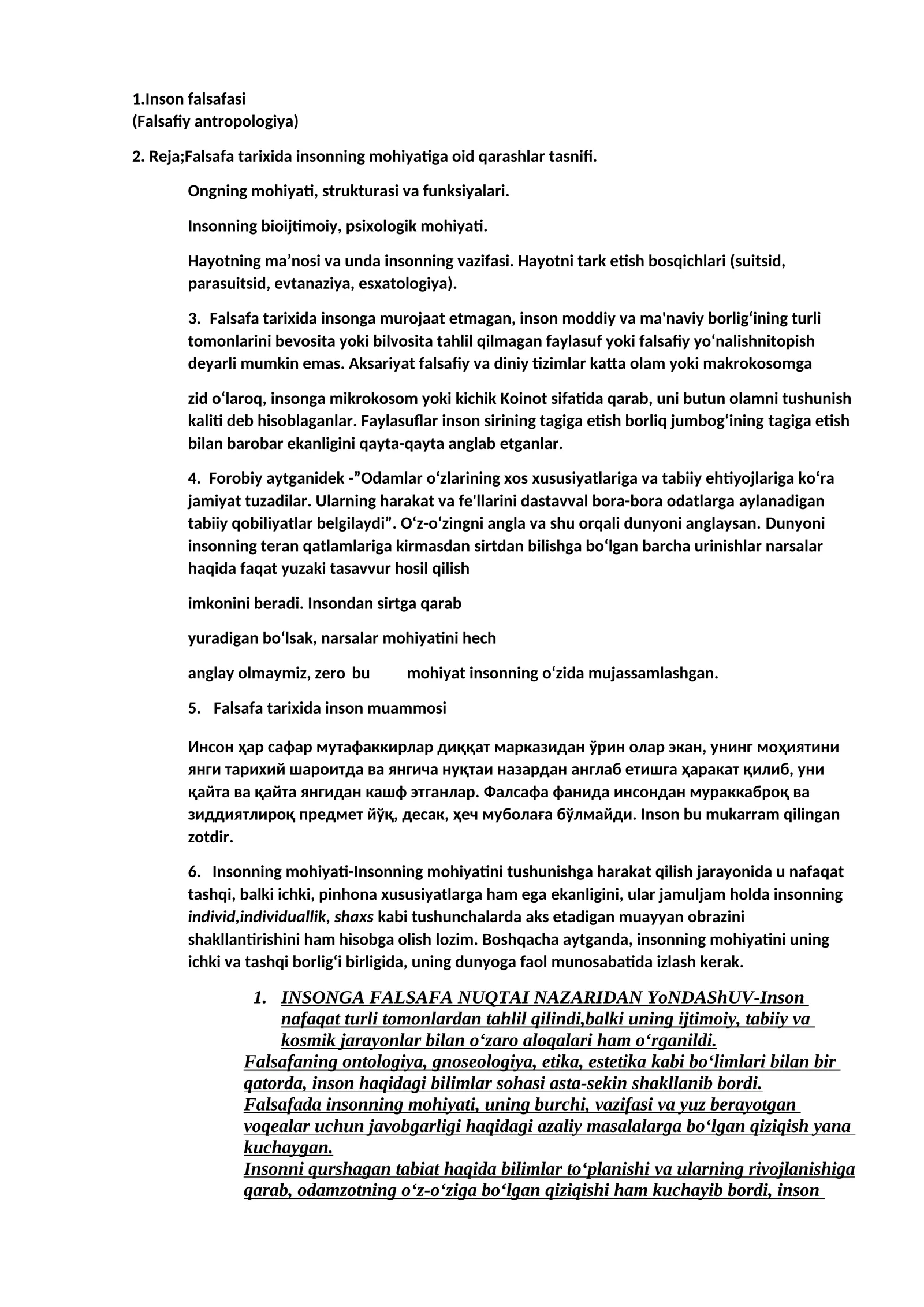 Inson falsafasi (Falsafiy antropologiya)