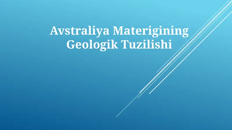 Avstraliya Materigining Geologik Tuzilishi
