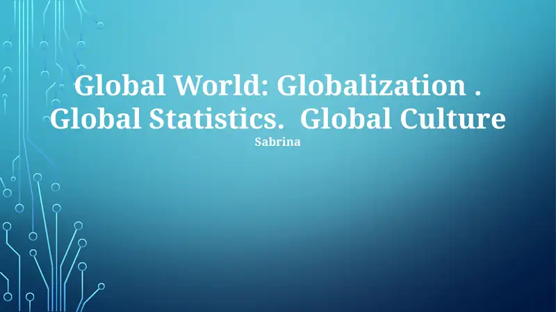 Global World: Globalization