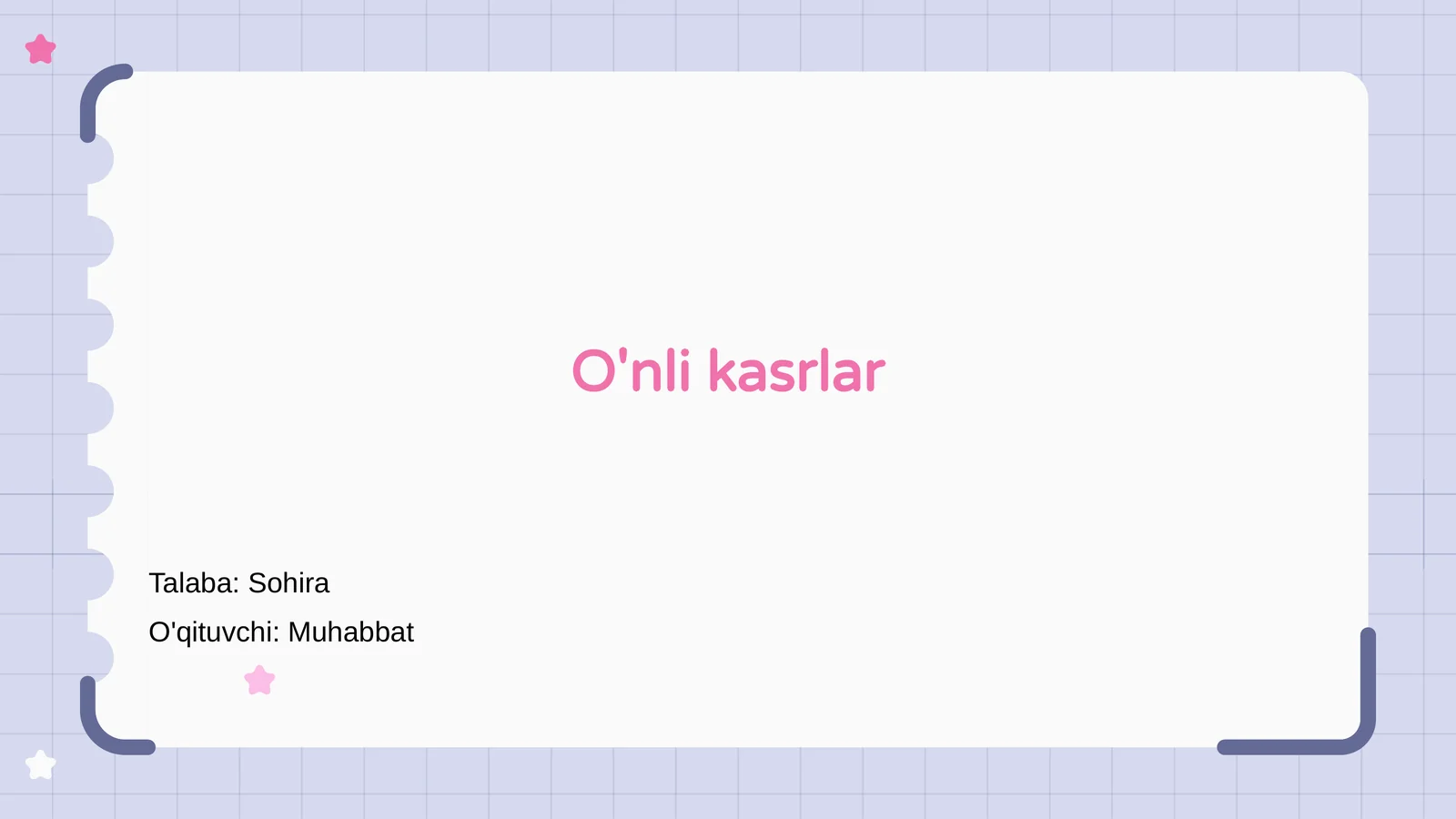 O'nli kasrlar