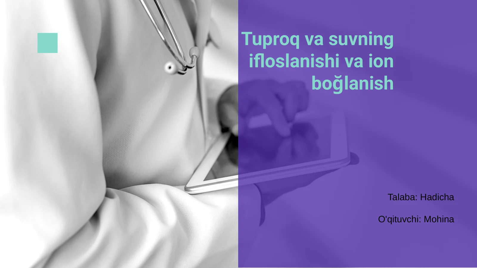 Tuproq va suvning ifloslanishi va ion boğlanish