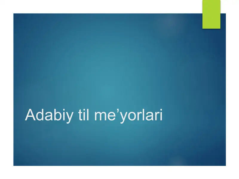 Adabiy til me'yorlari