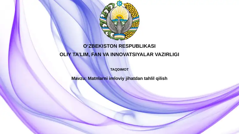 Matnlarni imloviy jihatdan tahlil qilish
