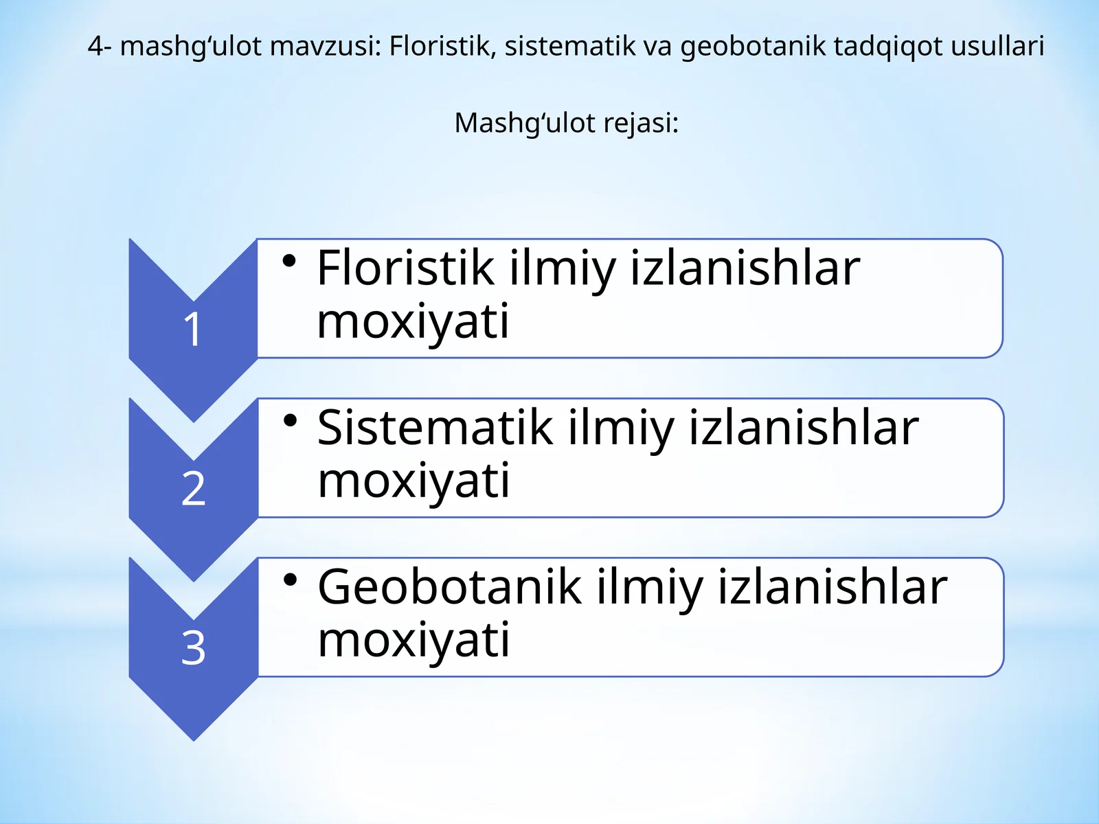 Floristik, sistematik va geobotanik tadqiqot usullari