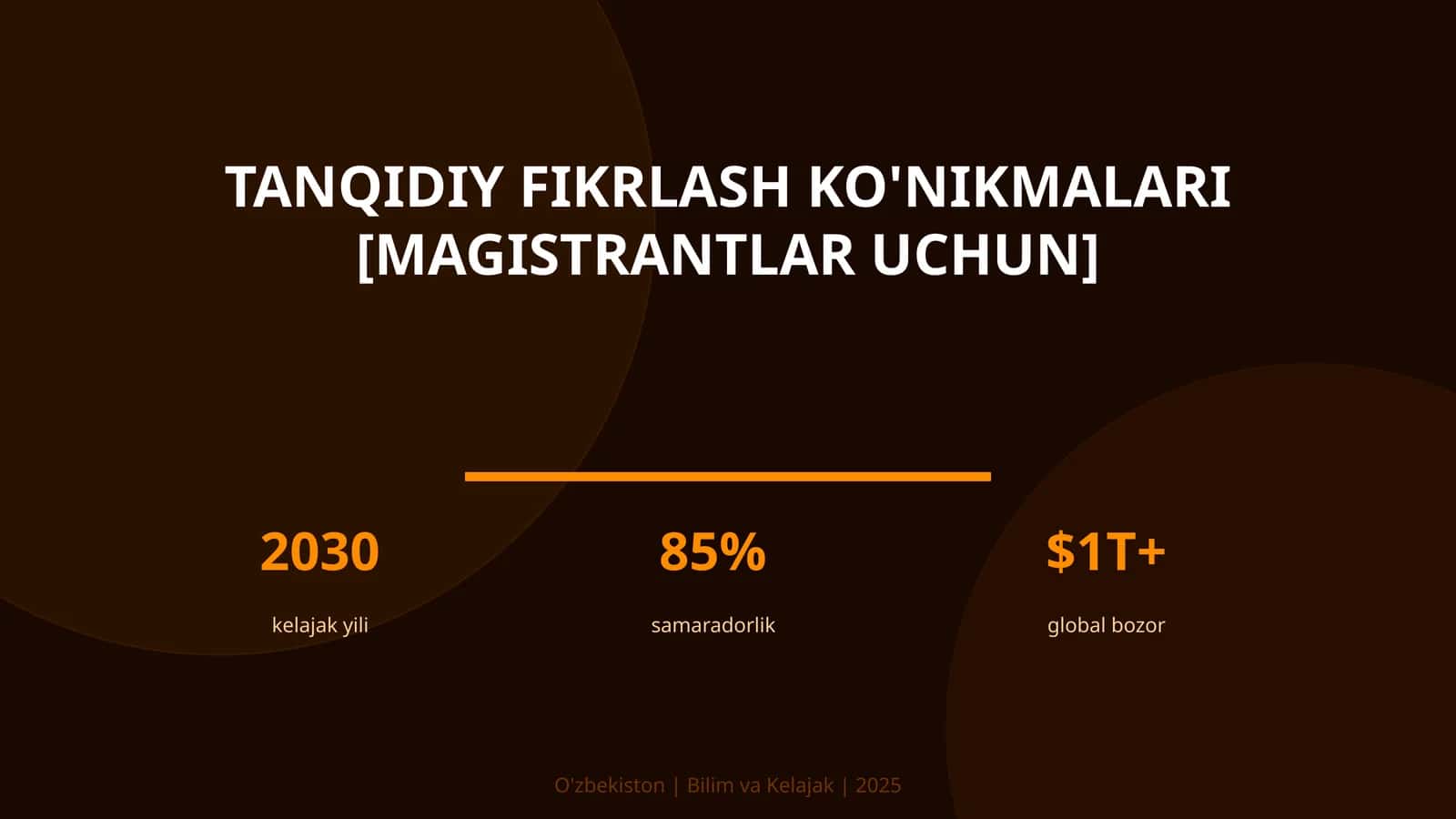 Tanqidiy fikrlash ko'nikmalari [magistrantlar uchun]