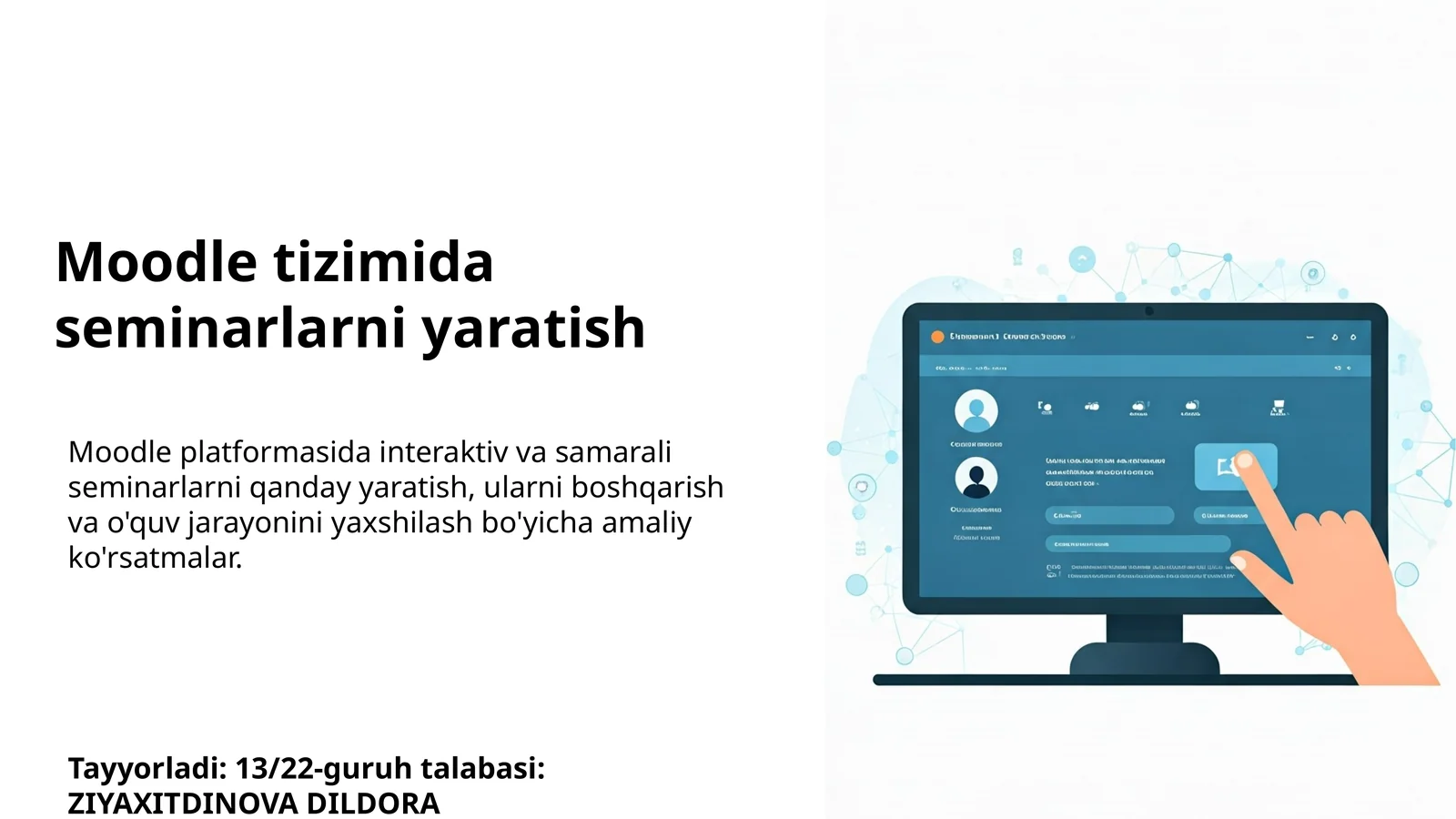 Moodle tizimida seminarlarni yaratish