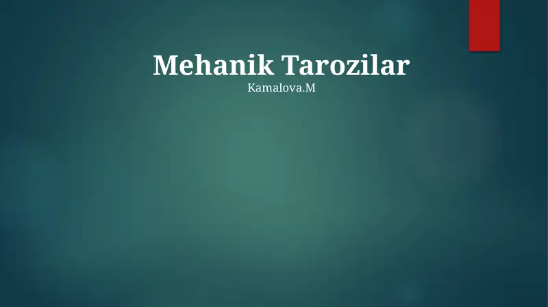 Mexanik Tarozilar