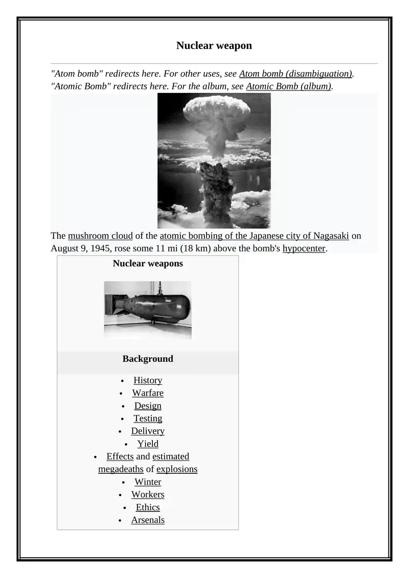 Nuclear weapons