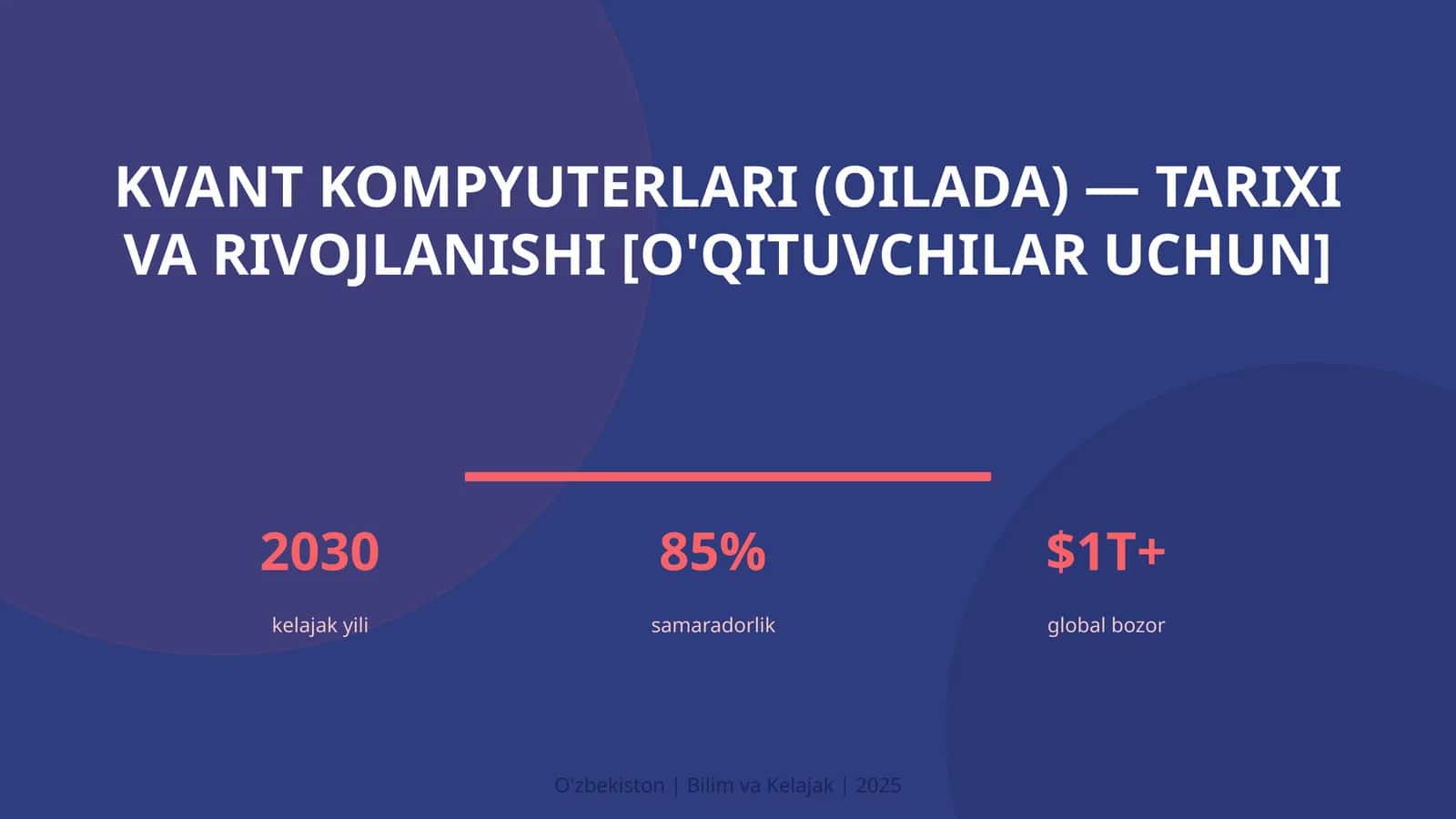 Kvant kompyuterlari (oilada) — tarixi va rivojlanishi [o'qituvchilar uchun]