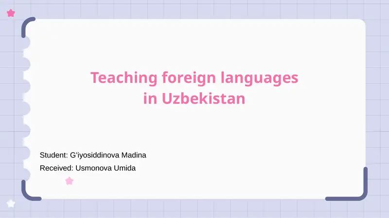 Teaching Foreign Languages in Uzbekistan