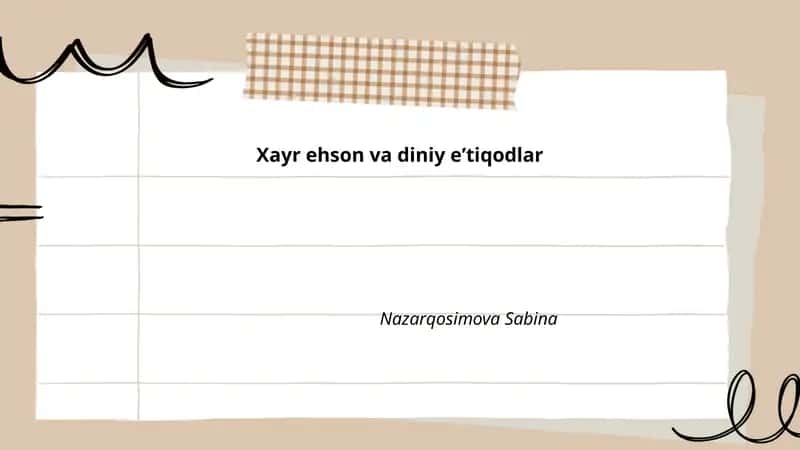 Xayr ehson va diniy eʼtiqodlar