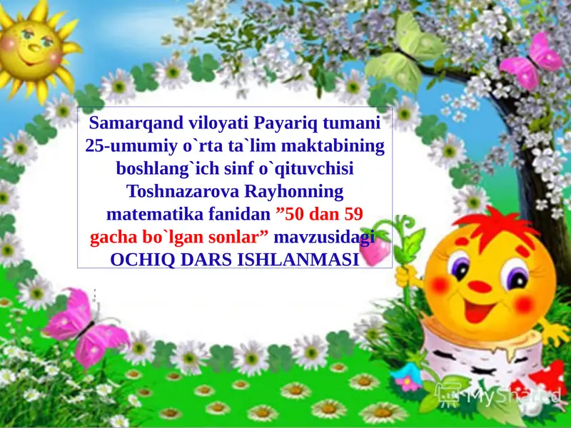 OCHIQ DARS ISHLANMASI