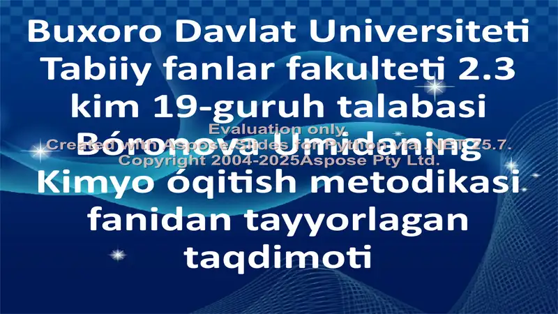 Kimyo óqitish metodikasi