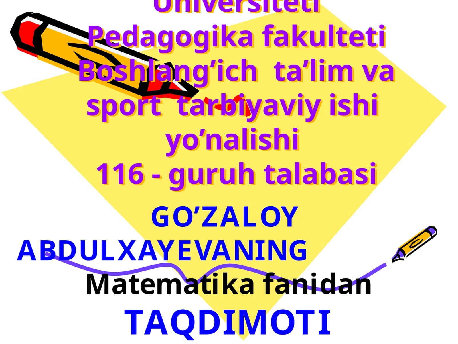 Matematika fanidan ta'lim