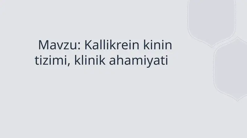 Kallikrein kinin tizimi, klinik ahamiyati