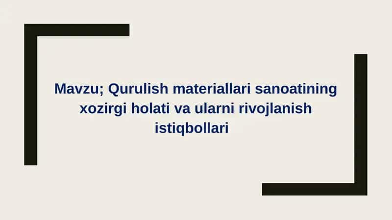 Qurilish materiallari sanoati