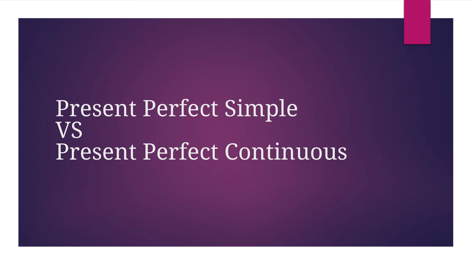 Present Perfect Simple