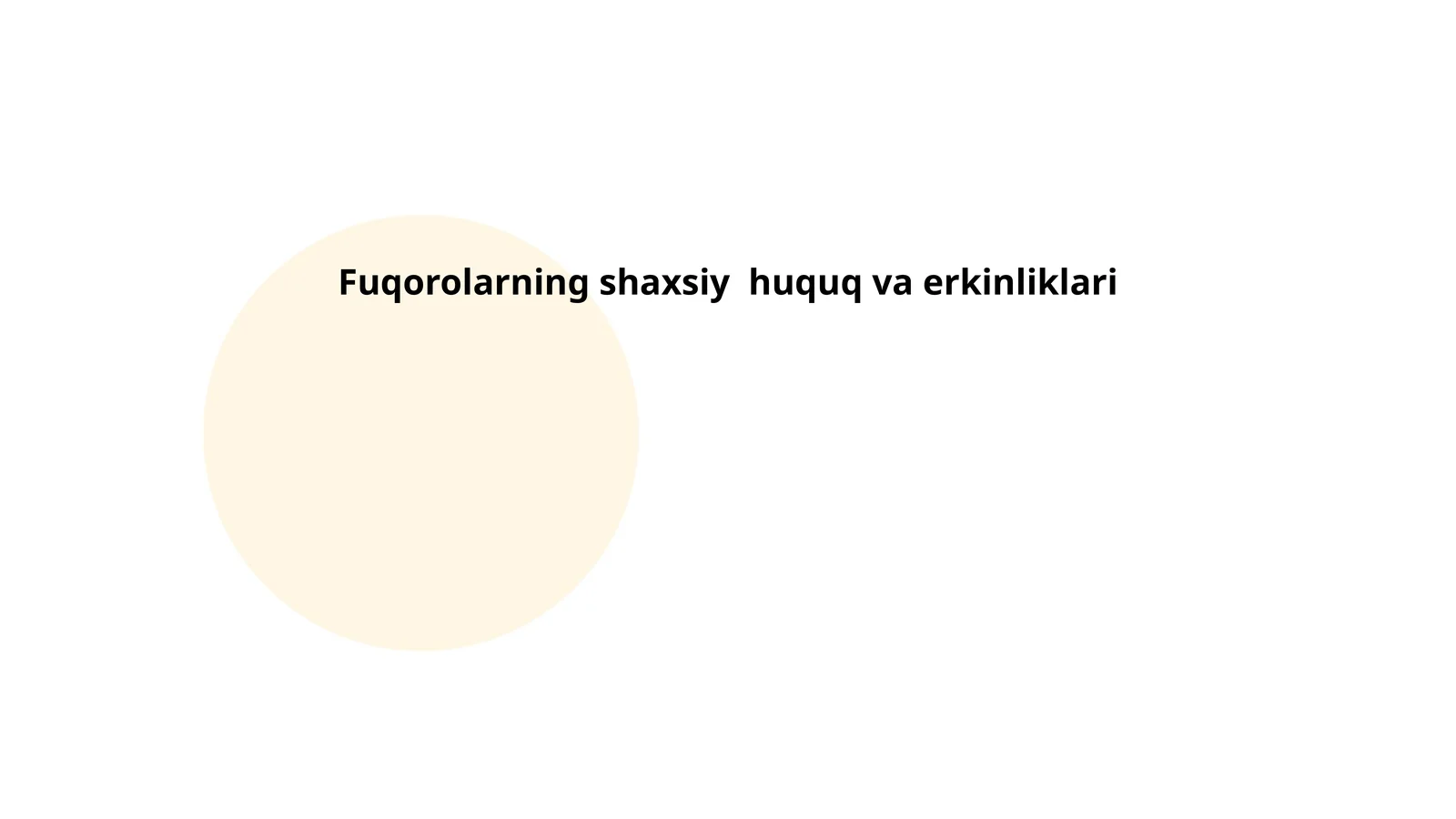 Fuqorolarning shaxsiy huquq va erkinliklari