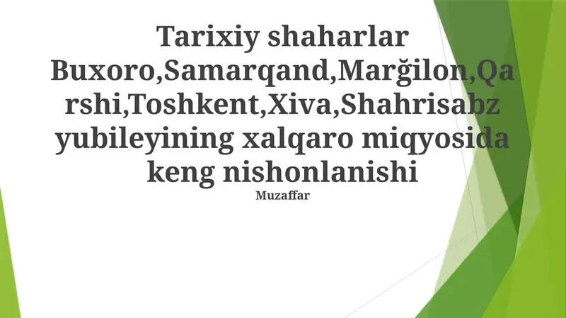 Tarixiy shaharlar