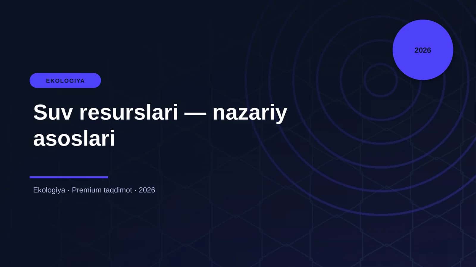 Suv resurslari — nazariy asoslari