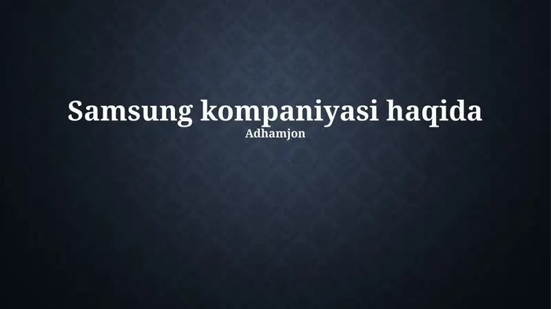 Samsung mahsulotlar va xizmatlar