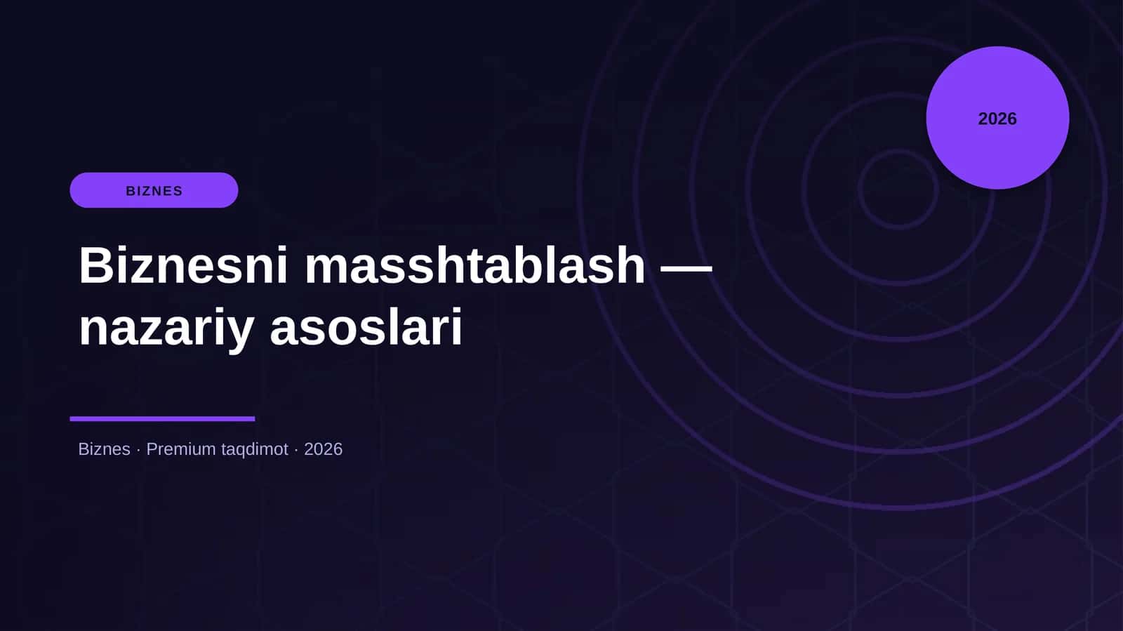 Biznesni masshtablash — nazariy asoslari
