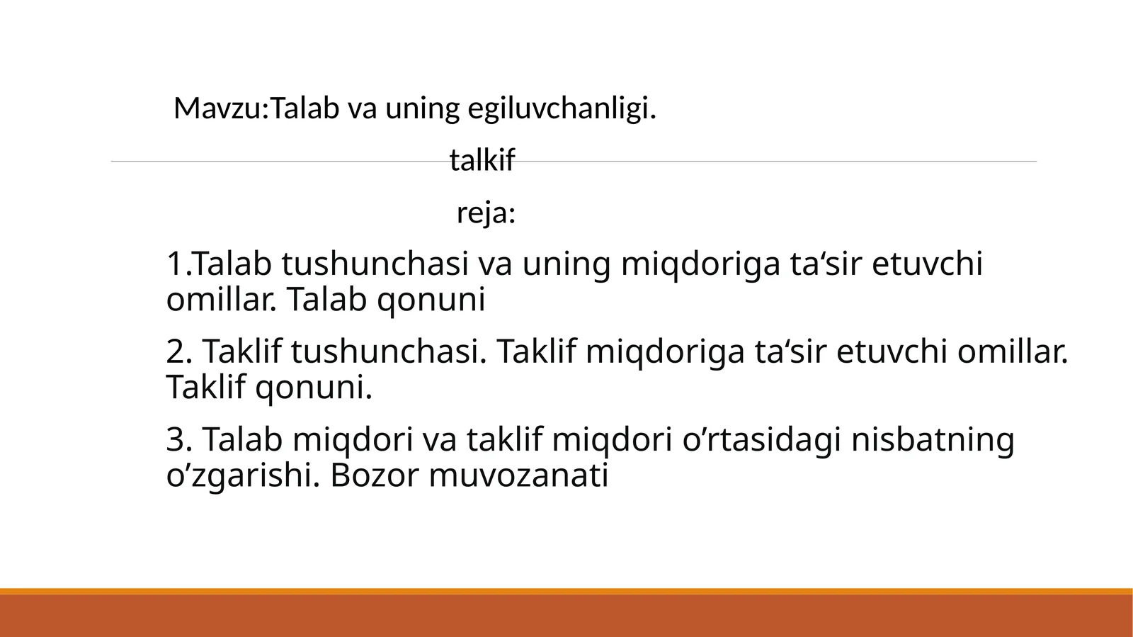 Talab va uning egiluvchanligi