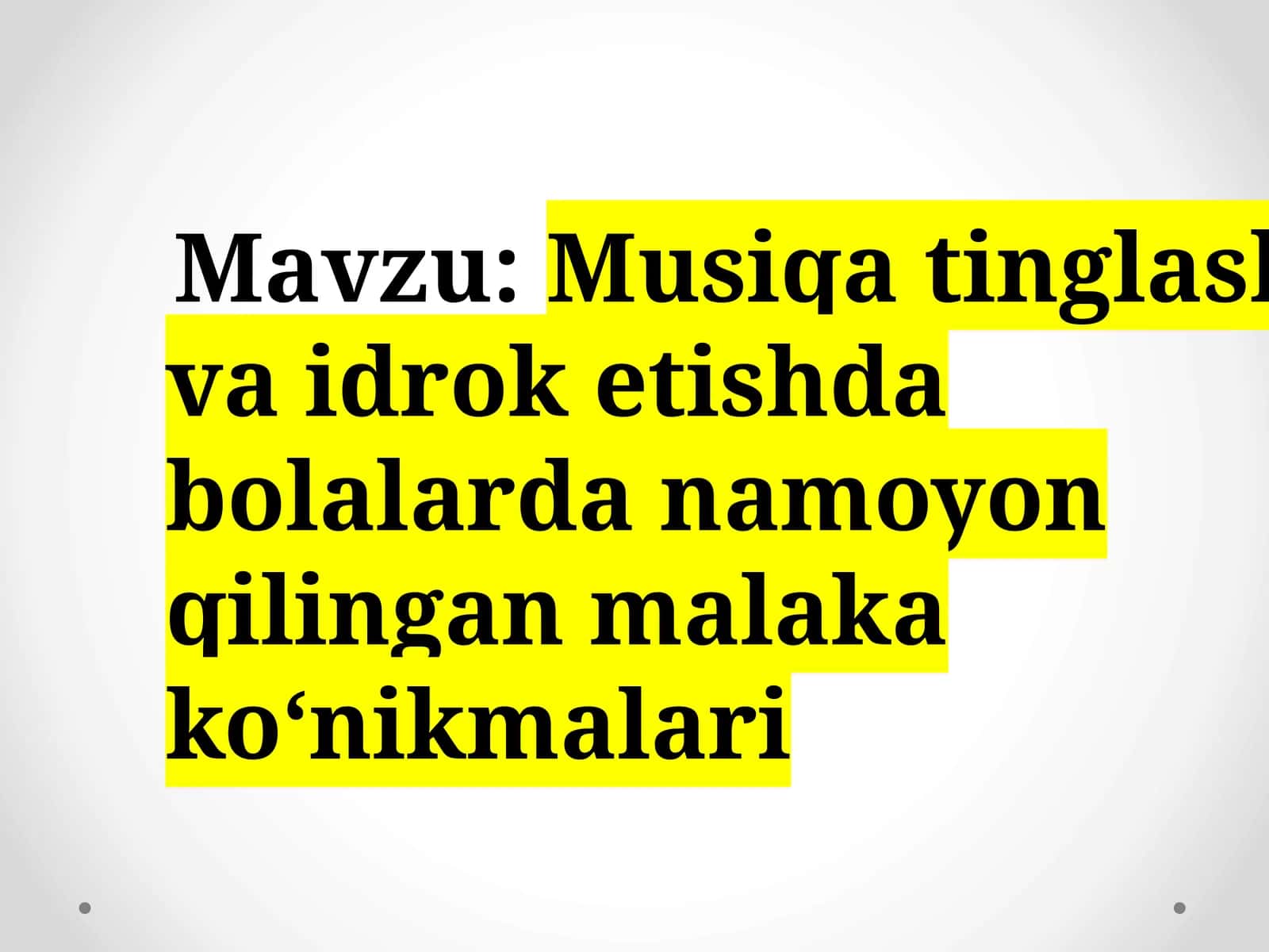 Musiqa Tinglash va Idrokitish