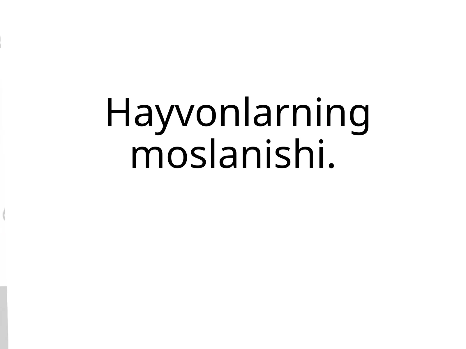 Hayvonlarning moslanishi