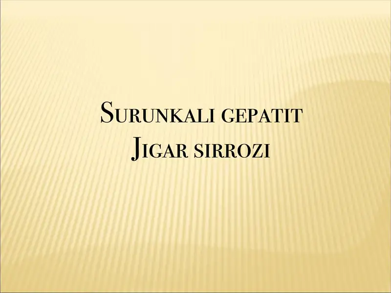 Surunkali gepatit Jigar sirrozi