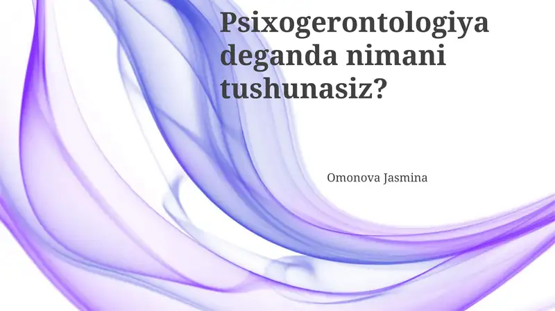 Psixogerontologiya