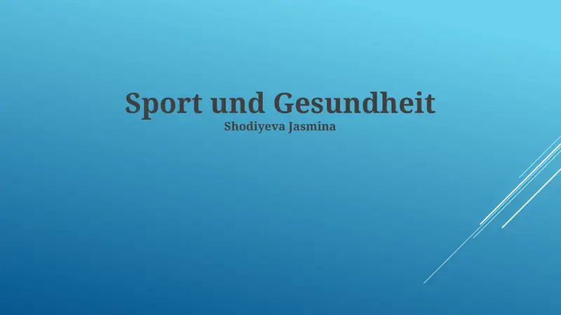 Sport und Gesundheit